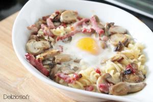 Oeuf cocotte carbonara light