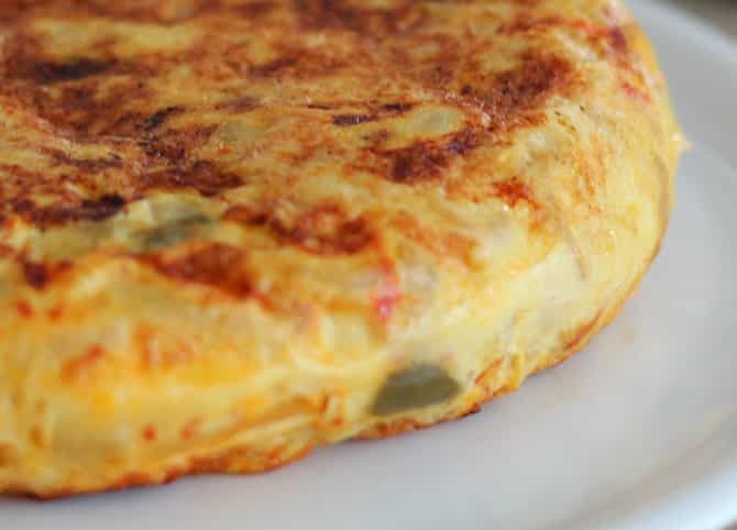 Tortilla aux poivrons et chorizo