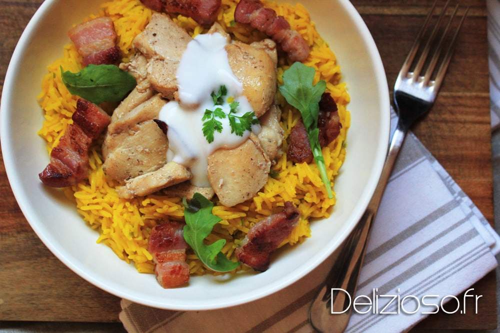 Riz safrané au poulet