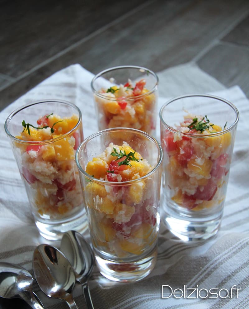 Verrine de crabe à la mangue