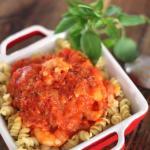 Crevettes, sauce aux tomates cerise