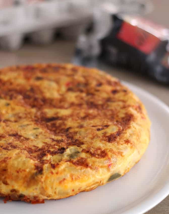 Tortilla aux poivrons et chorizo