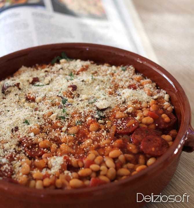 Gratin de haricots blancs au chorizo