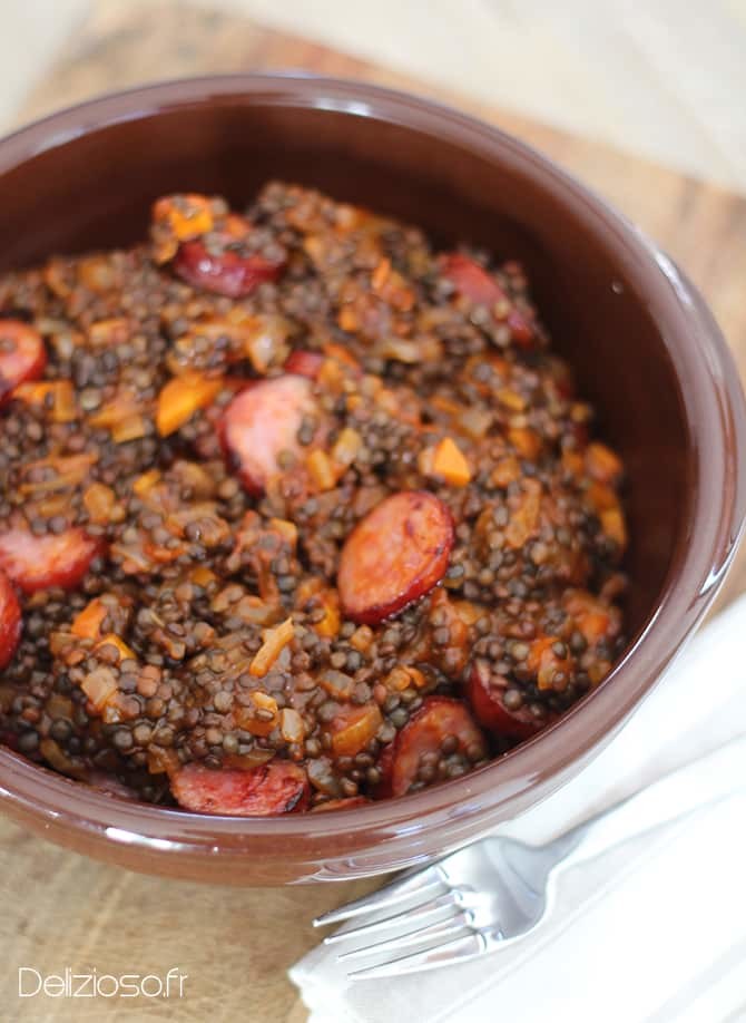 Lentilles beluga à la tomate