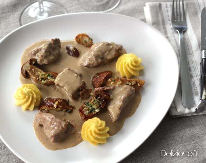 Veau à la crème e cèpes