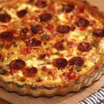 Tarte 3 poivrons au chorizo