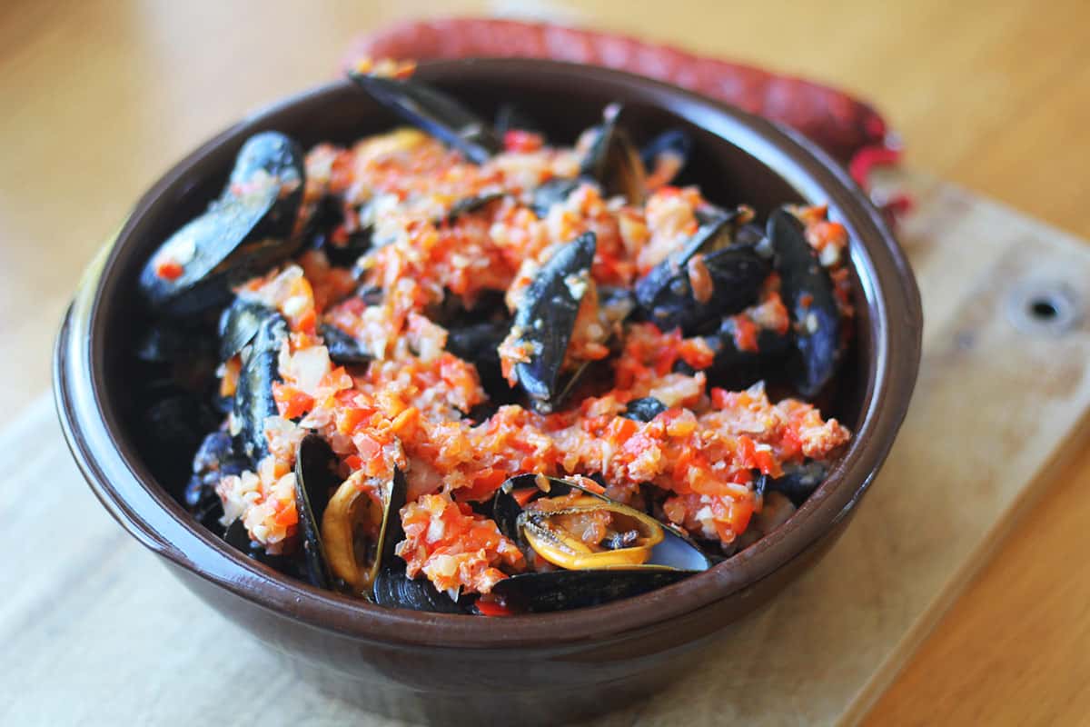 Recette de moules au chorizo