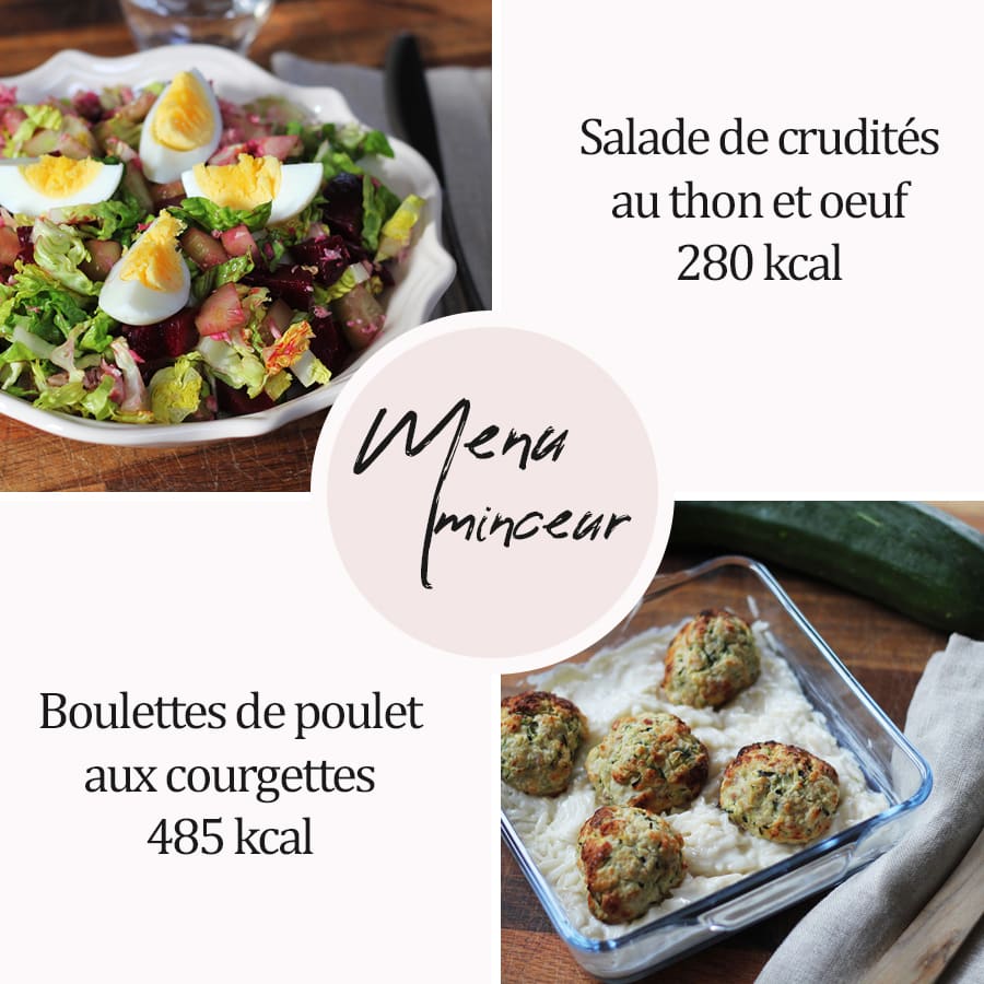 Menu minceur à 1417 calories jour