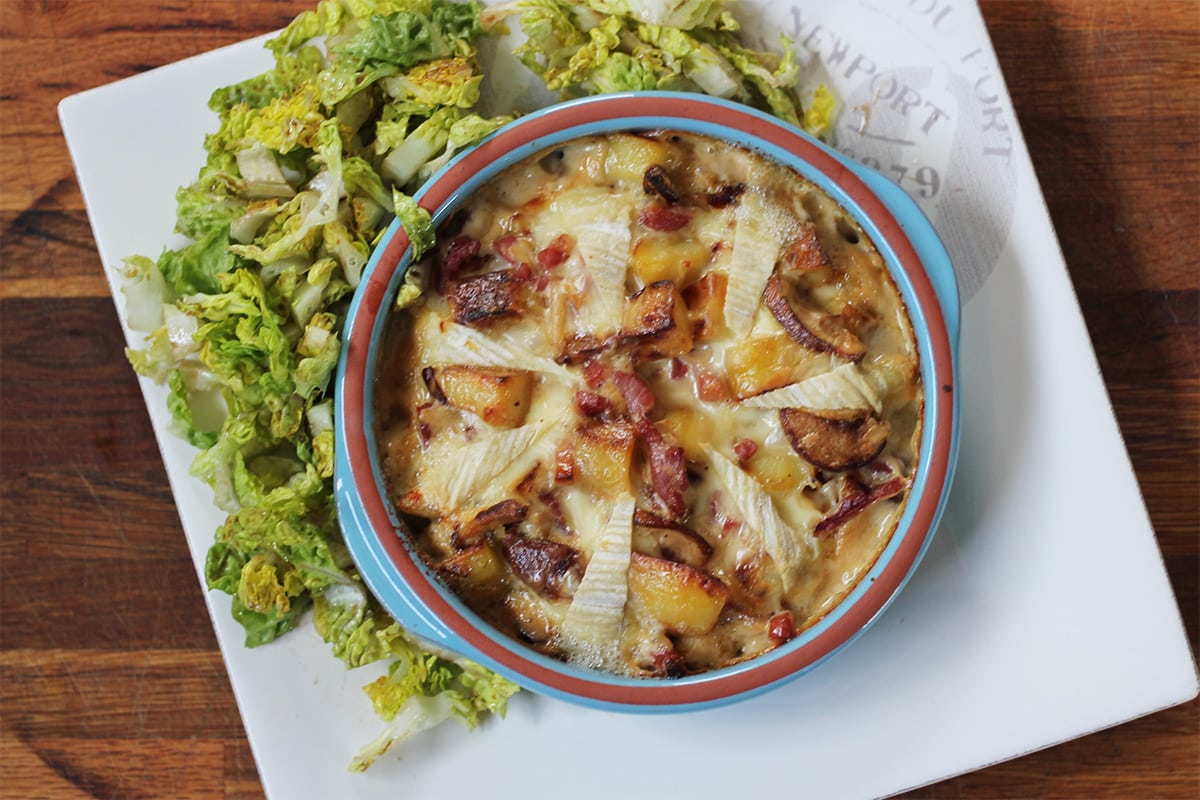 Tartiflette crémeuse aux cèpes