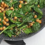 poêlée de pois chiches et épinards
